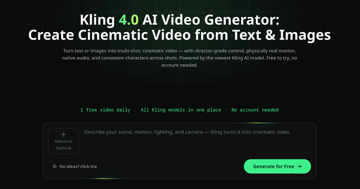 Kling 4.0 AI Video Generator screenshot